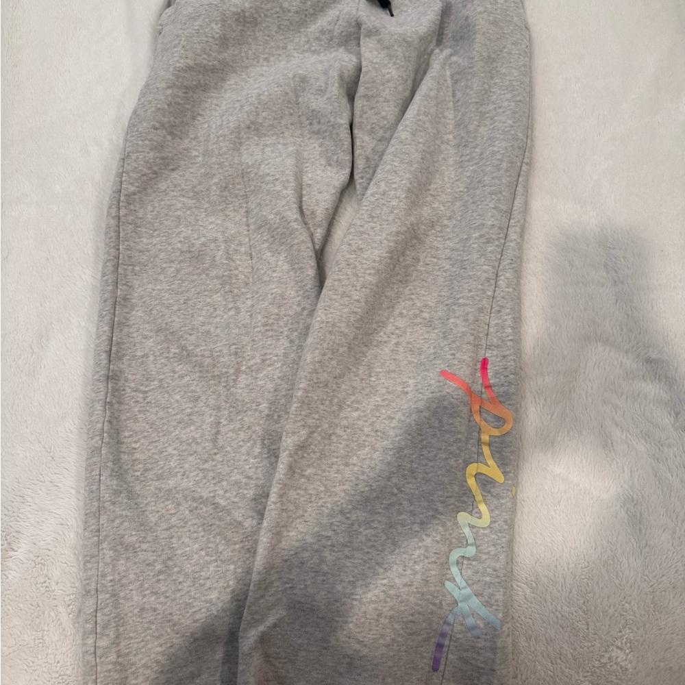 PINK Victoria's Secret Gray Sweatpants with Colorful Script